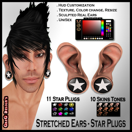 *GD* - Ear Stretched - Star Plugs