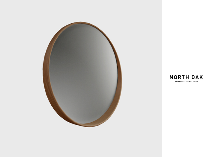 [North Oak] + Raegan Circular Mirror