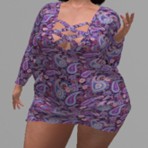 LoveMomma Purple Paisley Sweater Dress