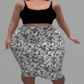 LoveMomma Black Floral Pencil Skirt & Tank