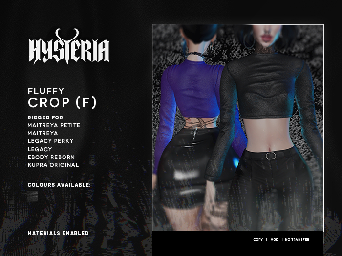 H! Fluffy Crop (f) BLACK