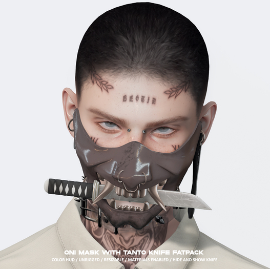 CHAOS. oni mask and tanto knife_fatpack