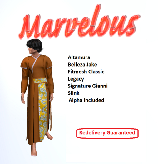 Marvelous Traditional Chinese Robe-Male - ORANGE