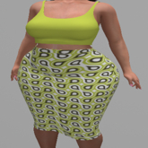 LoveMomma Green Drops Pencil Skirt & Tank