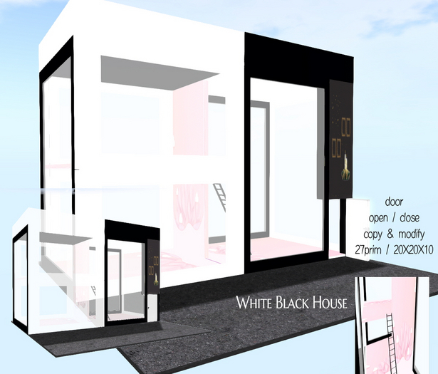 White Black House Box