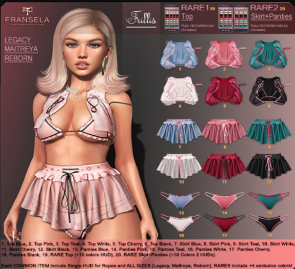 Fransela - Frillis (All Teal - 3, 9, 15)