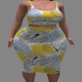 LoveMomma Palm Leaves Pencil Skirt & Tank