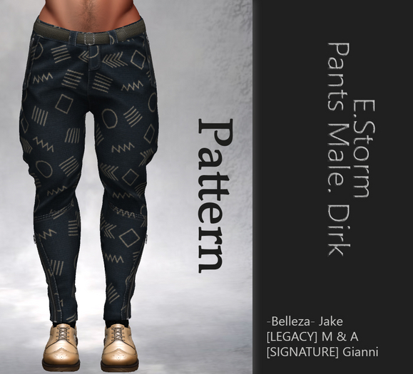 E.Storm Pants Male. Dirk Pattern