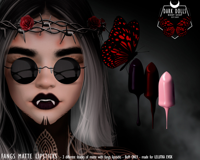 DARK DOLLS - Fangs Matte Lipsticks - EVOX 
