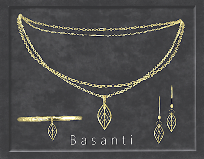 :::LuLaH::: Gold Leaf Necklace Set ~ Basanti
