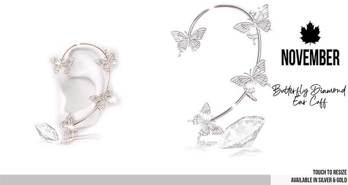 Nov-Butterfly Diamond EarCuff(S)