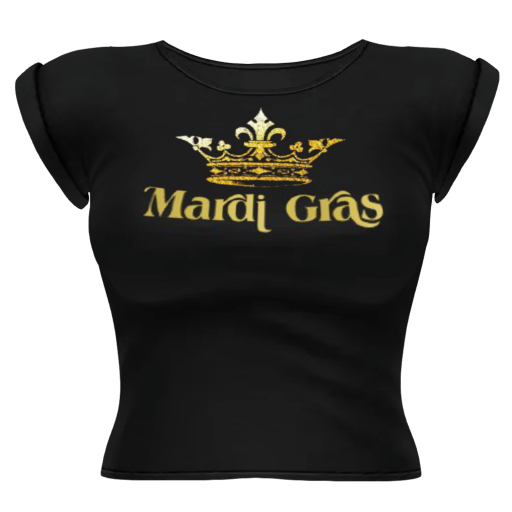 Mardi Gras BLACK CUFF TEE (BOXED)