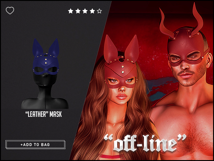 "Off-Line" x "Leather" Mask / Rabbit / Cobalt