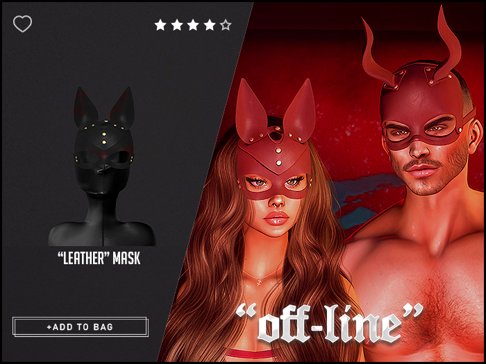 "Off-Line" x "Leather" Mask / Rabbit / Black