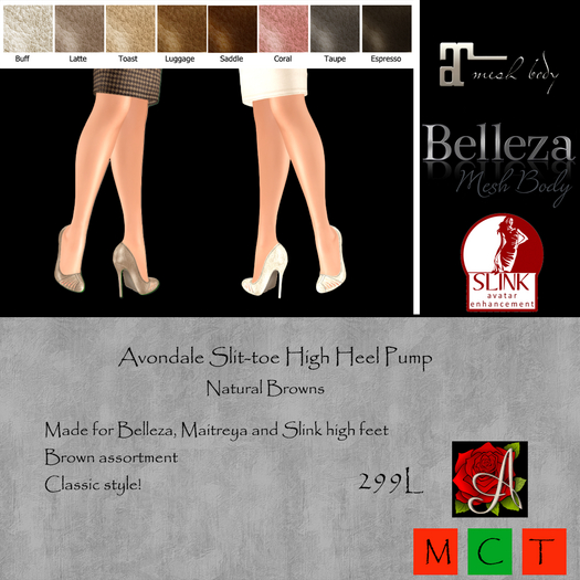 Avondale Slit Toe High Heel Pumps - Natural Browns