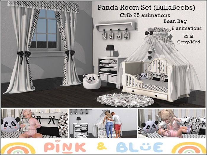 Panda Room Set (LullaBeebs){Pink&Blue}