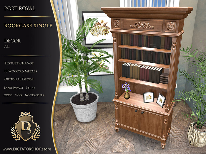 [Ds] Port Royal - Bookcase Single Decor