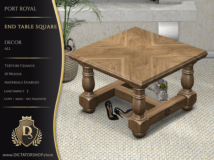 [Ds] Port Royal - End Table Square Decor