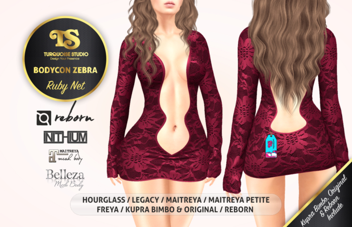 [TURQUOISE] BODYCON ZEBRA [RUBY NET]