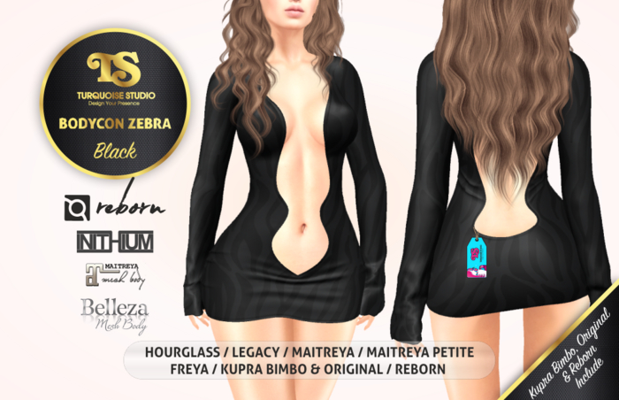 [TURQUOISE] BODYCON ZEBRA [BLACK]