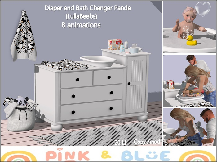 Diaper and Bath changer Panda(LullaBeebs)