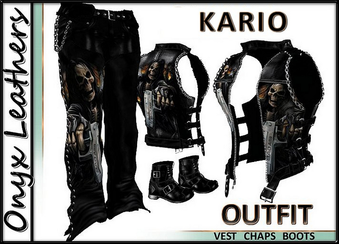 Kario Reaper vest chaps boots outfit