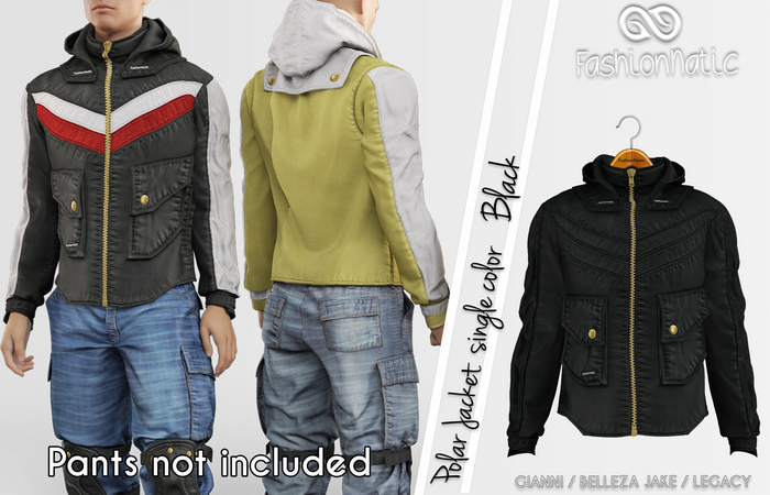 Polar Male Jacket Black - Signature Gianni, Belleza Jake , Legacy - FashionNatic