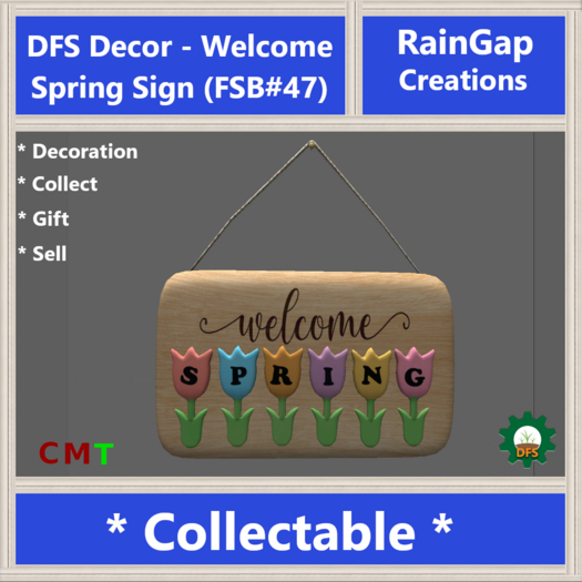 DFS Decor - Welcome Spring Sign (FSB#47)