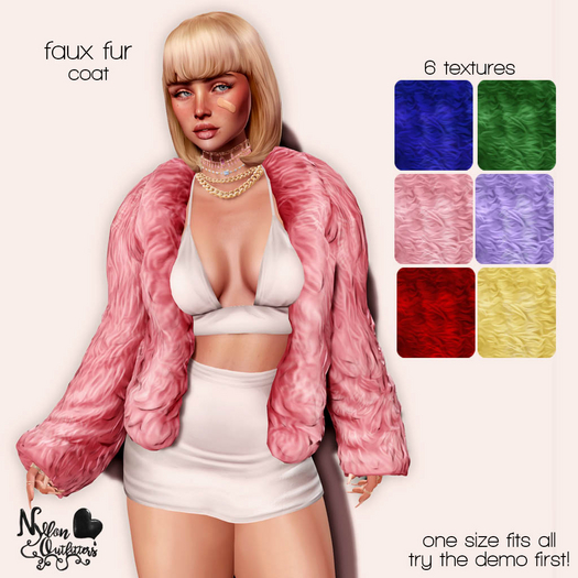 (NO) Faux Fur Coat - Wild Colors
