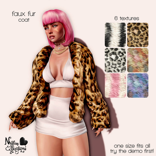 (NO) Faux Fur Coat - Patterns