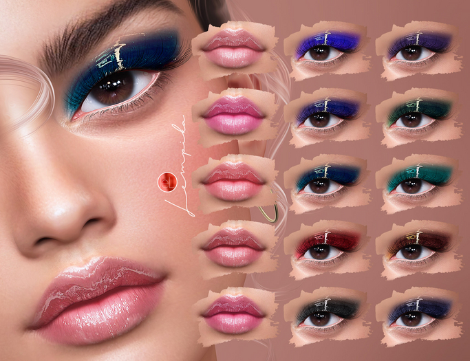 Lempika - 10 Eyeshadow + 5 Lipstick Lelutka Evox #45