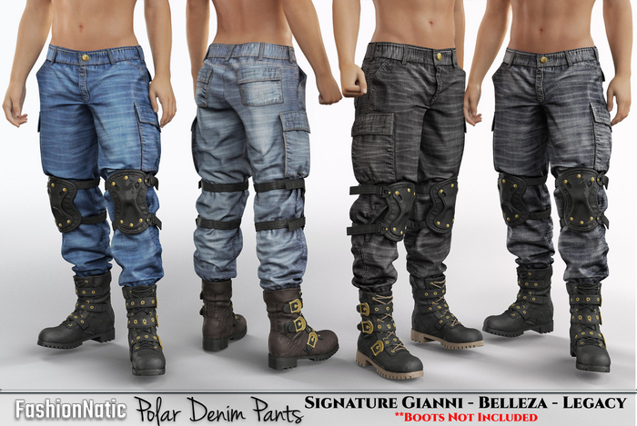 Polar Male Pants Fatpack jeans - Denim- Signature Gianni, Belleza Jake , Legacy - FashionNatic