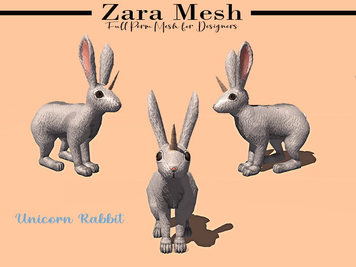 ZM - Fantasy - Unicorn Rabbit - FULL PERM MESH