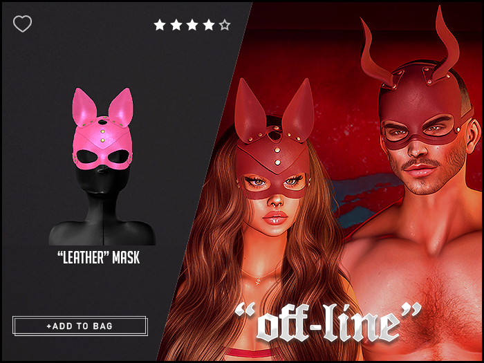 "Off-Line" x "Leather" Mask / Cat / Pink