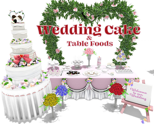 Wedding Party Cake & Table Foods