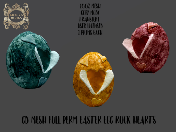 GD MESH FULL PERM EASTER EGG ROCK HEARTS