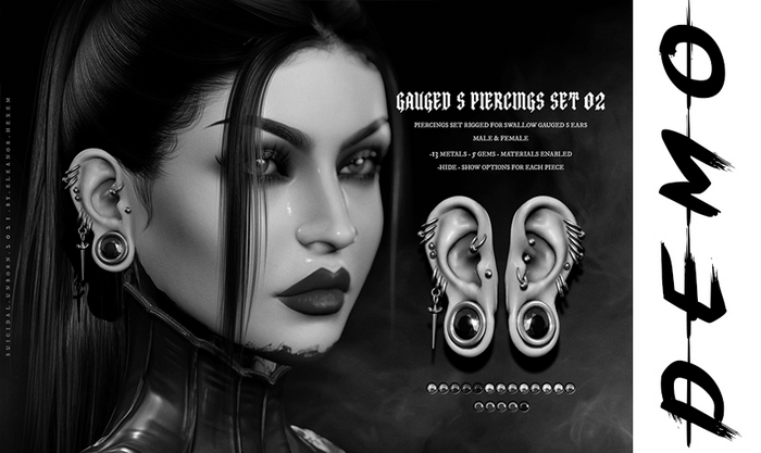 -SU!- Gauged S Piercings S02 (Unisex) DEMO
