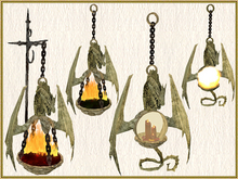 TORCH - Dragon Lantern Hanging - Green Set (2 LI) (Full perm)