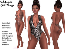 [CT] Taylor Swimsuit Zebra Black - Maitreya - Petit - Reborn - Legacy - Altamura - Hourglass - Freya 