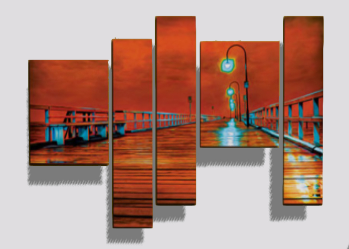 Pier after Rain 5 painted panel