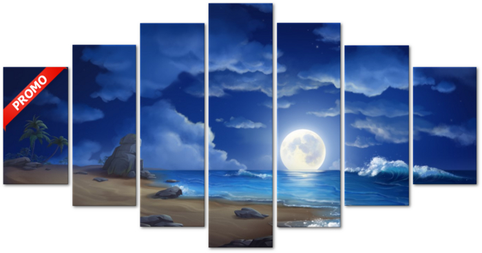 Full Moon Over The Sea