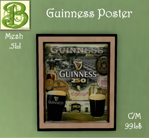 Guinness Poster,  Framed .5LI