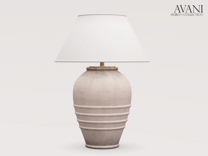Avani Huron Collection Ribbed Jar Lamp, Light