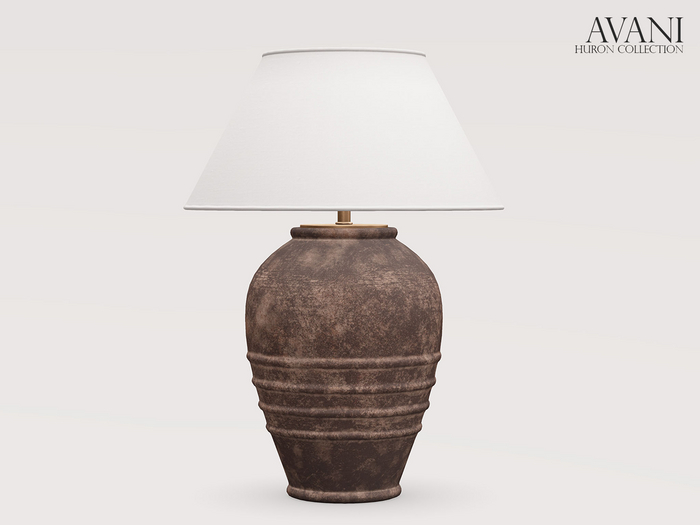 Avani Huron Collection Ribbed Jar Lamp, Dark