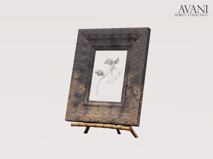 Avani Huron Collection Carved Frame on Bamboo Stand