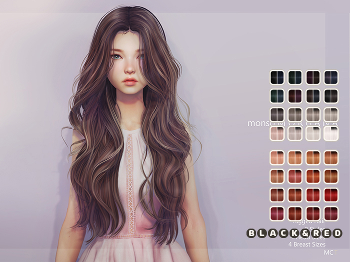 [monso] Morgana Hair /Black & Red