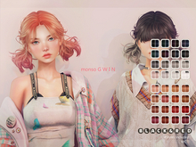 [monso] Gwin Hair /Black & Red