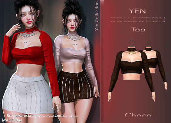 [[ Masoom ]] Yen Top Choco - Ebody Reborn, Kupra, Legacy, Legacy Perky, Lara, Lara Petite
