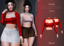 [[ Masoom ]] Yen Top Red - Ebody Reborn, Kupra, Legacy, Legacy Perky, Lara, Lara Petite