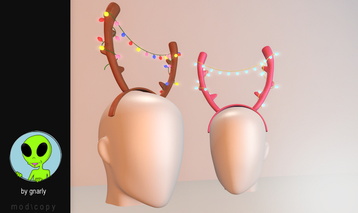 G/\/ARLY:: Reindeer Headband Set - White